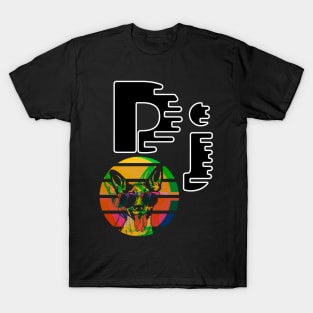 perro dj psicodelico divertido T-Shirt